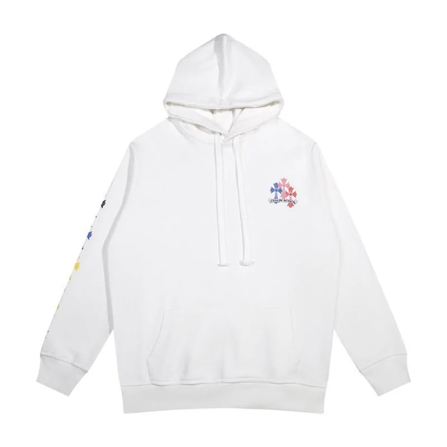 Chrome Hearts Multicolor Cross Hoodie — White product presentation