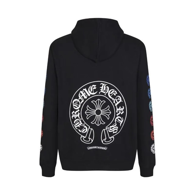 Chrome Hearts Multicolor Horseshoe Cross Hoodie — Black product presentation