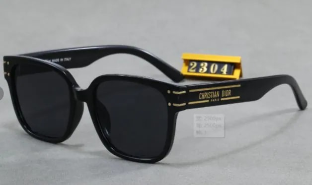 G16 Gold-Stripe Square Sunglasses product presentation