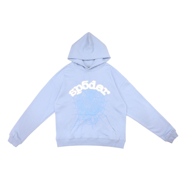 Sp5der Web Hoodie — Light Blue/White product presentation