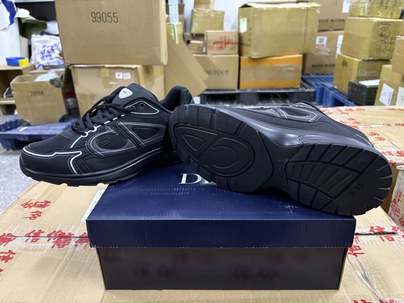 Black Reflective Mesh Runner Sneakers product view 5