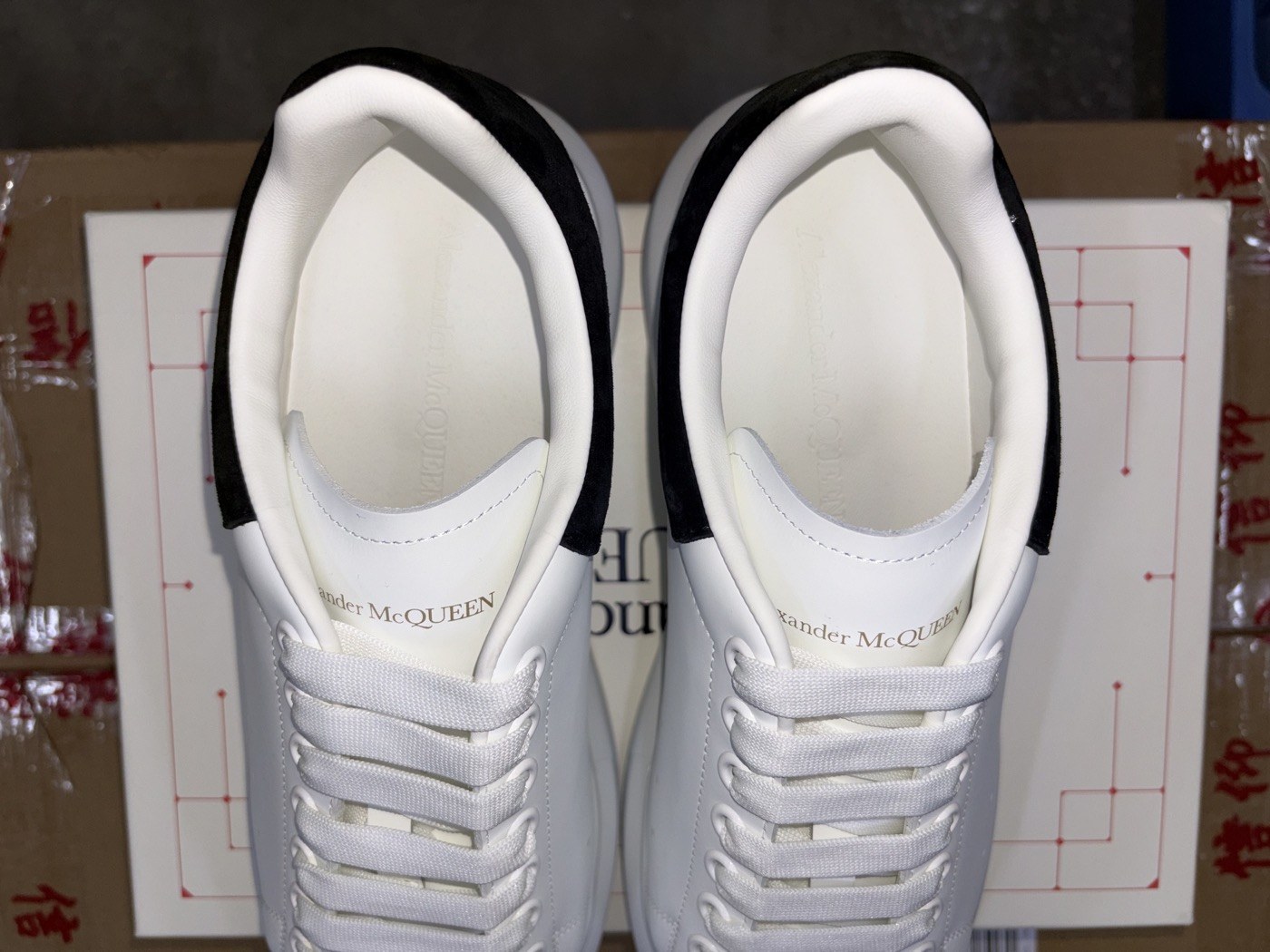White Platform Low-Top Sneakers with Black Heel Tab product view 4