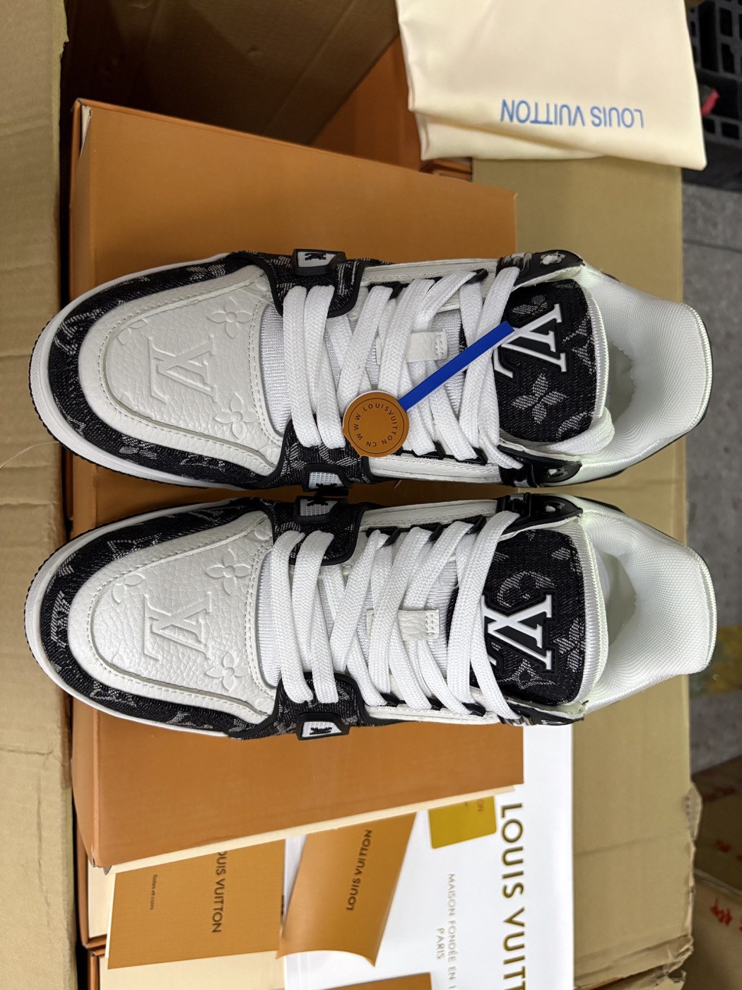 Louis Vuitton Black-and-White Monogram Trainer Sneakers product view 6
