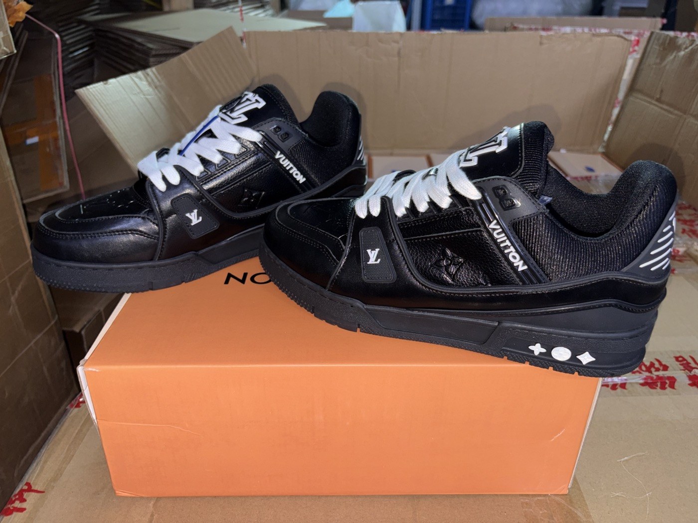 Louis Vuitton Black Monogram Trainer Sneakers product view 1