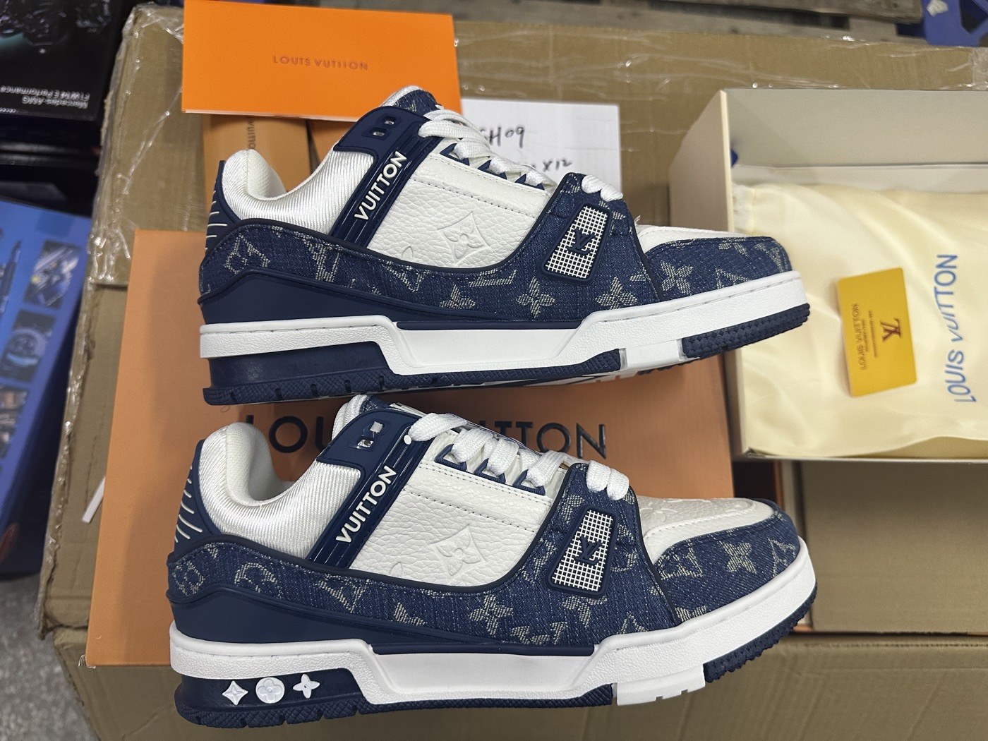 Louis Vuitton Blue Monogram Trainer Sneakers product view 1
