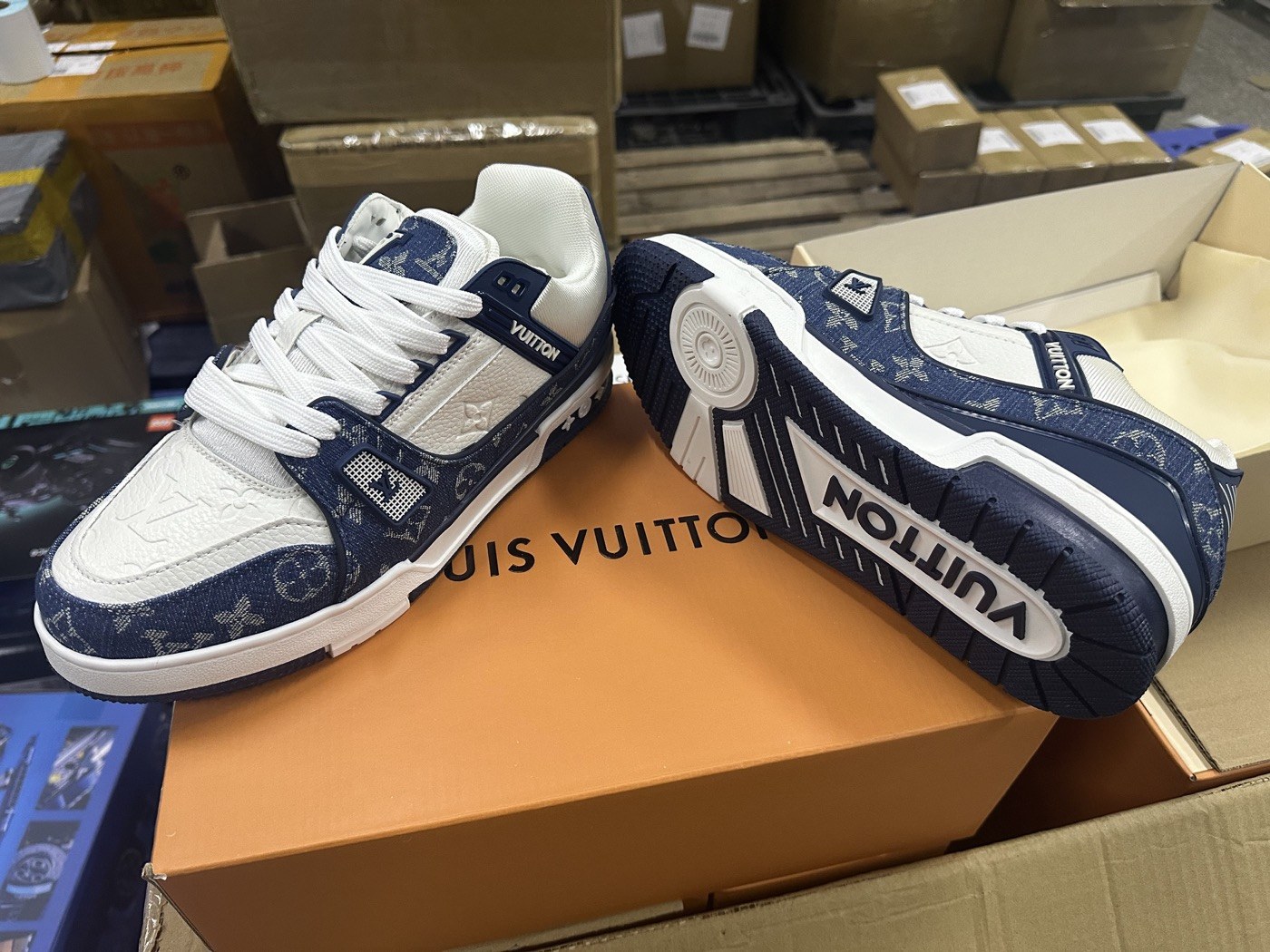 Louis Vuitton Blue Monogram Trainer Sneakers product view 5