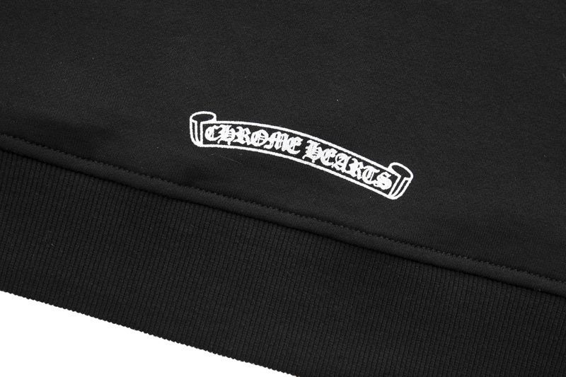 Chrome Hearts Horseshoe Cross-Sleeve Zip Hoodie — Black product view 2