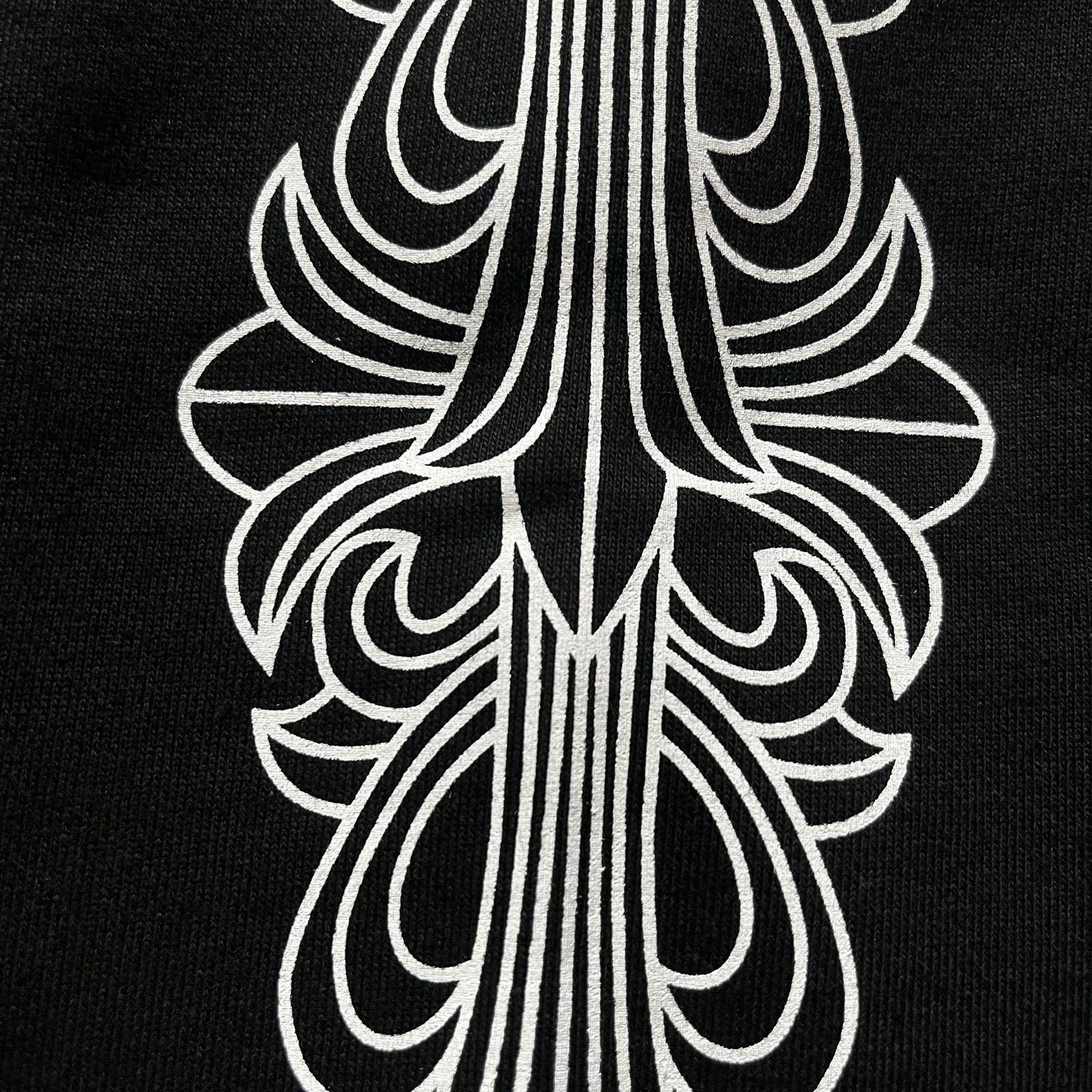 Chrome Hearts Horseshoe Sleeve-Print Hoodie — Black product view 6