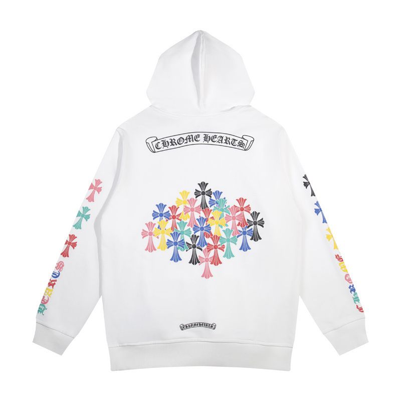 Chrome Hearts Multicolor Cross Hoodie — White product view 4