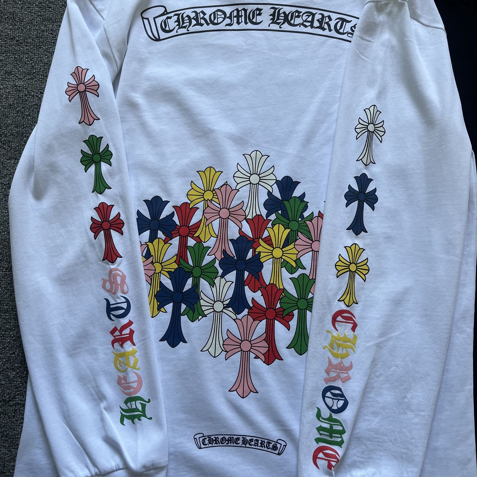 Chrome Hearts Multicolor Cross Long-Sleeve Shirt — White product view 7