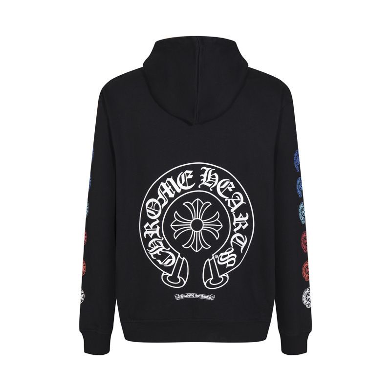 Chrome Hearts Multicolor Horseshoe Cross Hoodie — Black product view 1