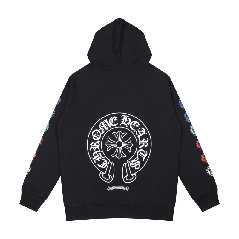 Chrome Hearts Multicolor Horseshoe Cross Hoodie — Black product view 2