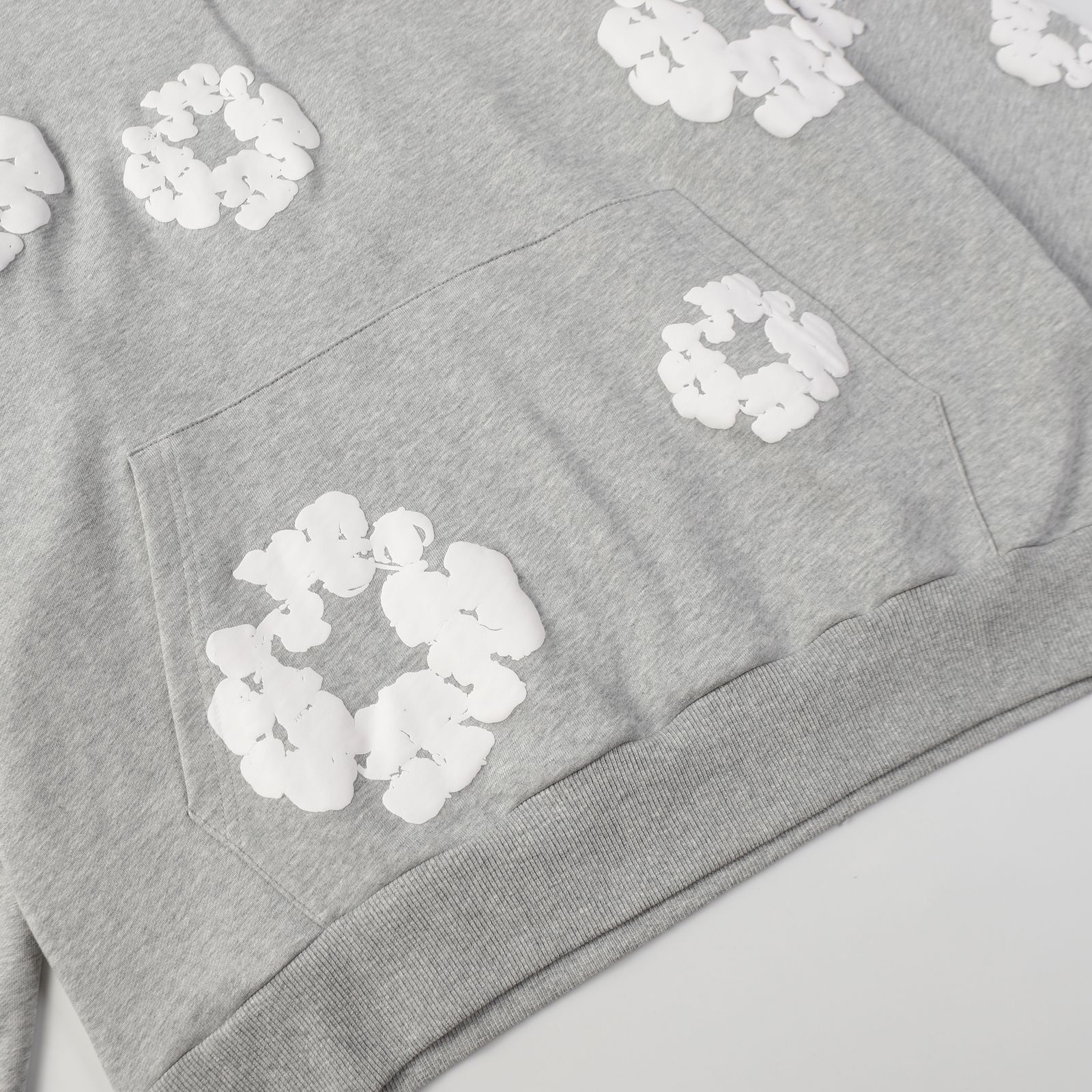 Denim Tears Cotton Wreath Hoodie — Heather Gray product view 4