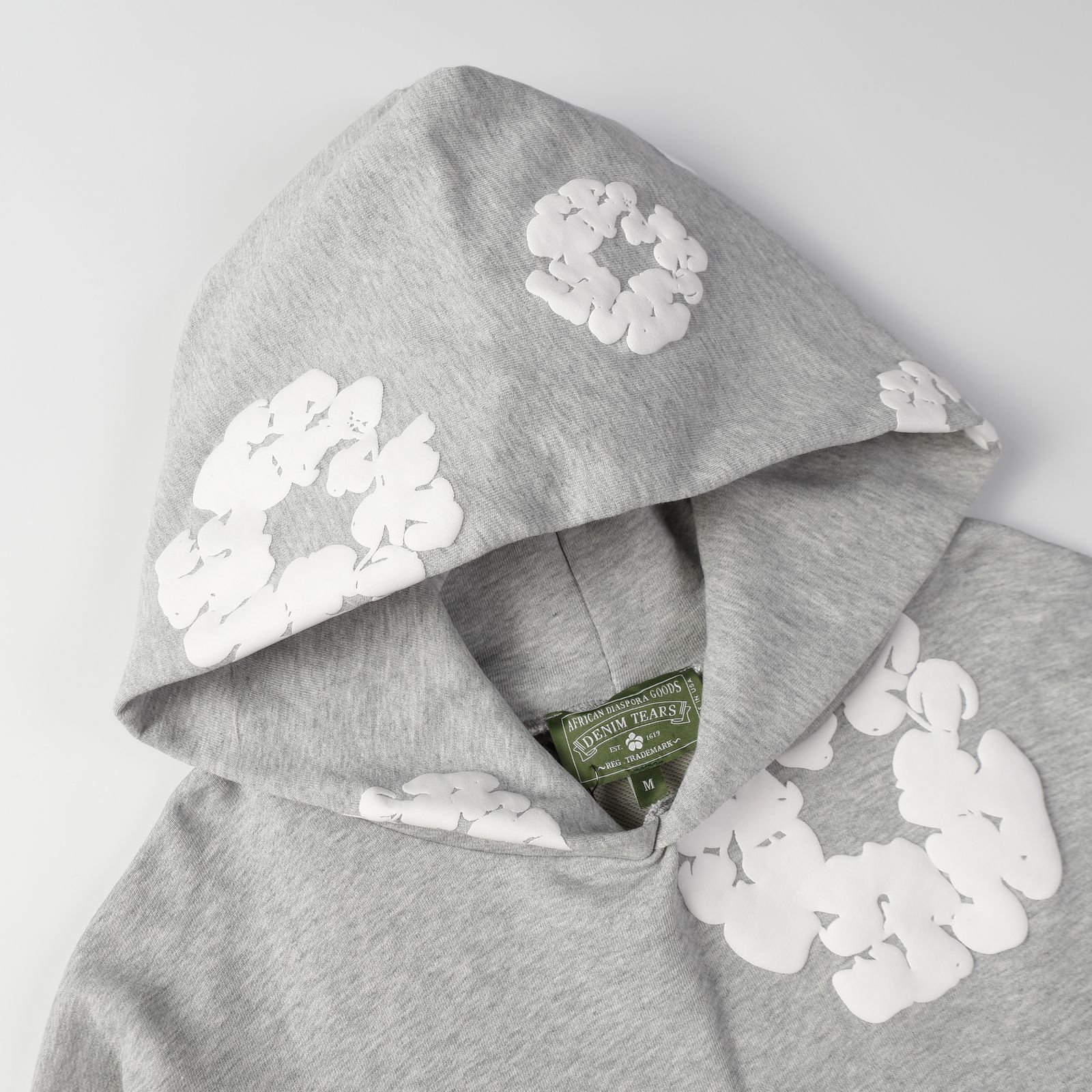Denim Tears Cotton Wreath Hoodie — Heather Gray product view 5