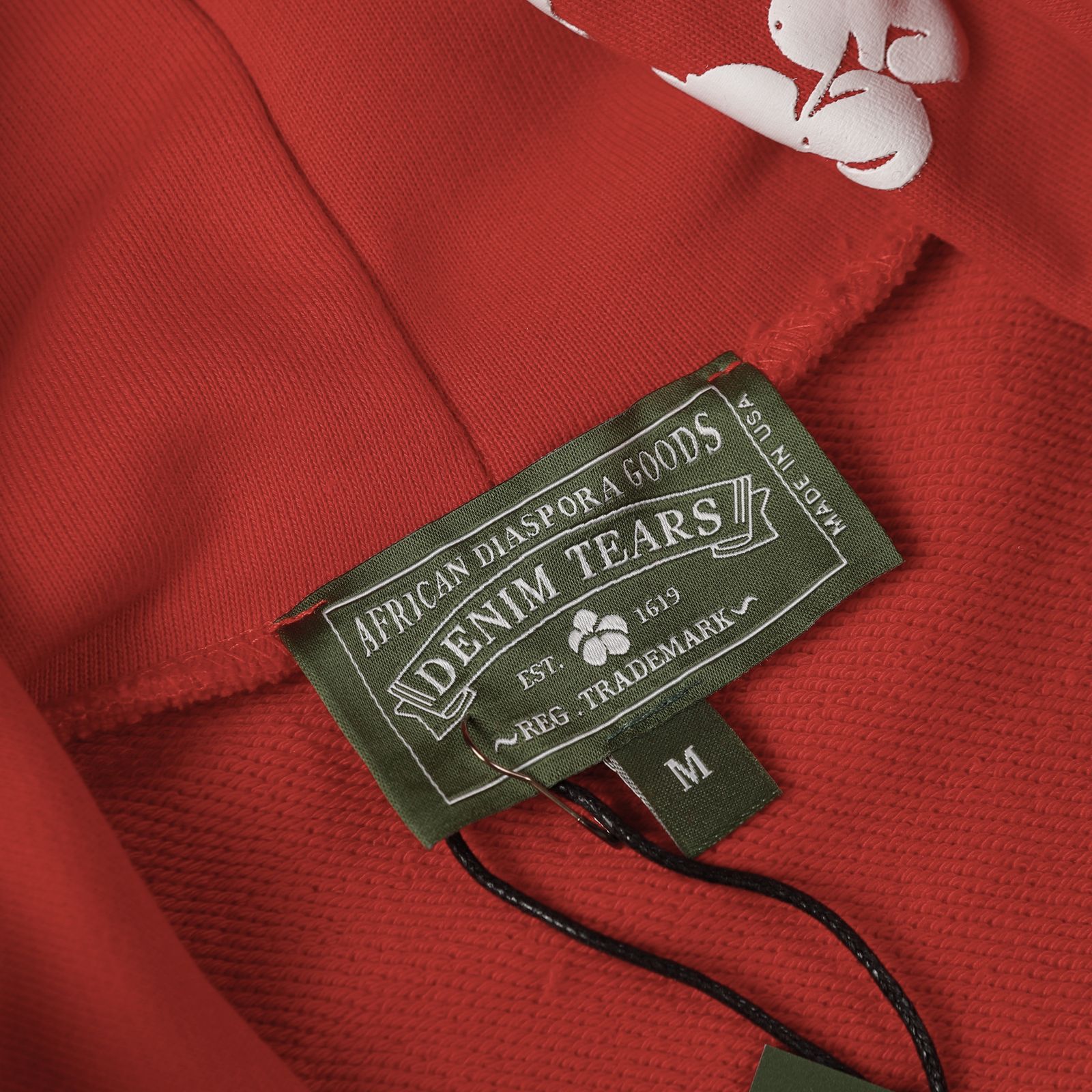 Denim Tears Cotton Wreath Hoodie — Red product view 7