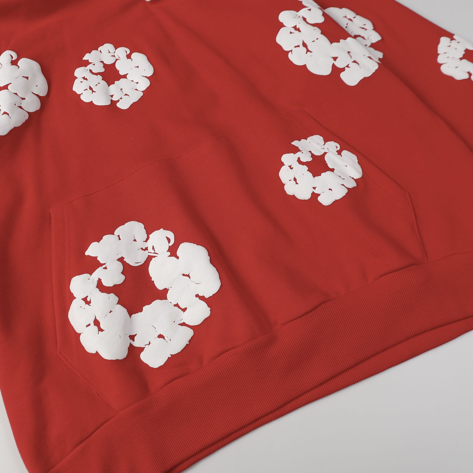 Denim Tears Cotton Wreath Hoodie — Red product view 9