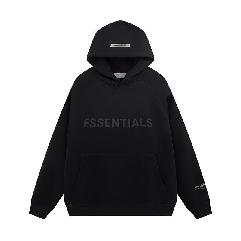 Fear of God ESSENTIALS Logo Hoodie — Black product view 1