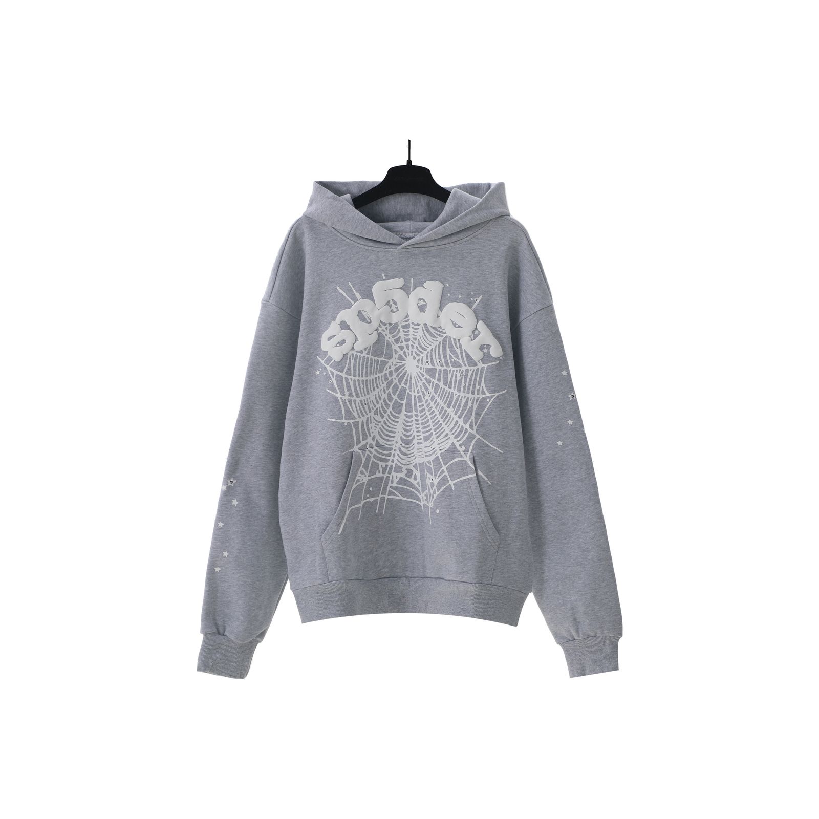 Sp5der Web Hoodie — Heather Gray/White product view 3