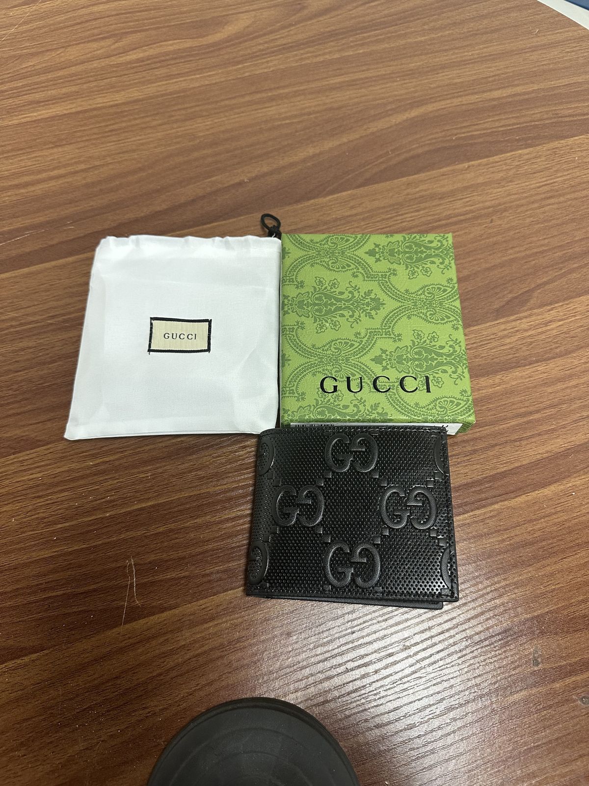 Black Embossed Monogram Bifold Wallet K05 product view 1