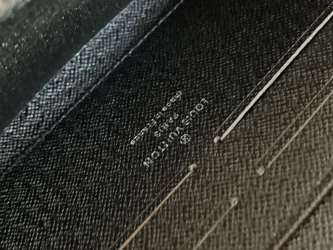 Black Textured Zip-Around Long Wallet Q07 product view 9