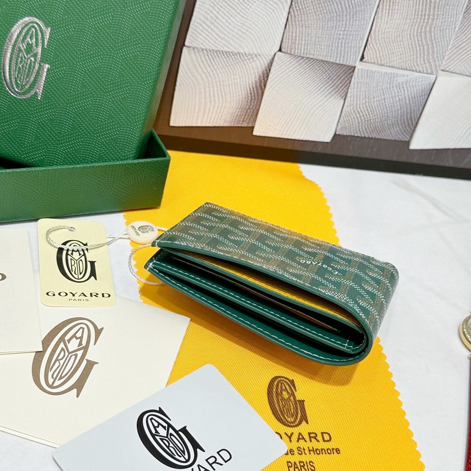 Green Monogram Bifold Wallet Q11 product view 2