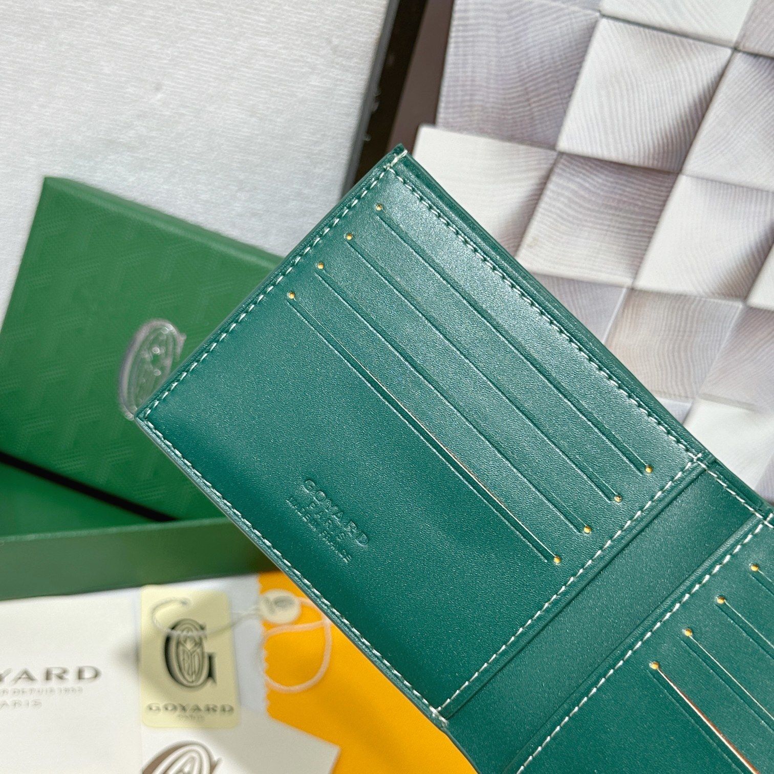 Green Monogram Bifold Wallet Q11 product view 3