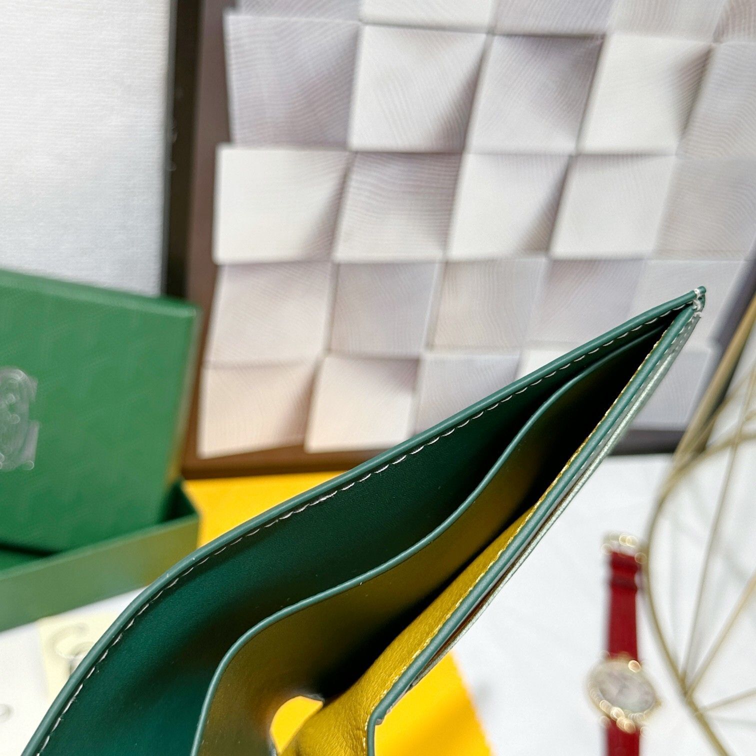Green Monogram Bifold Wallet Q11 product view 5