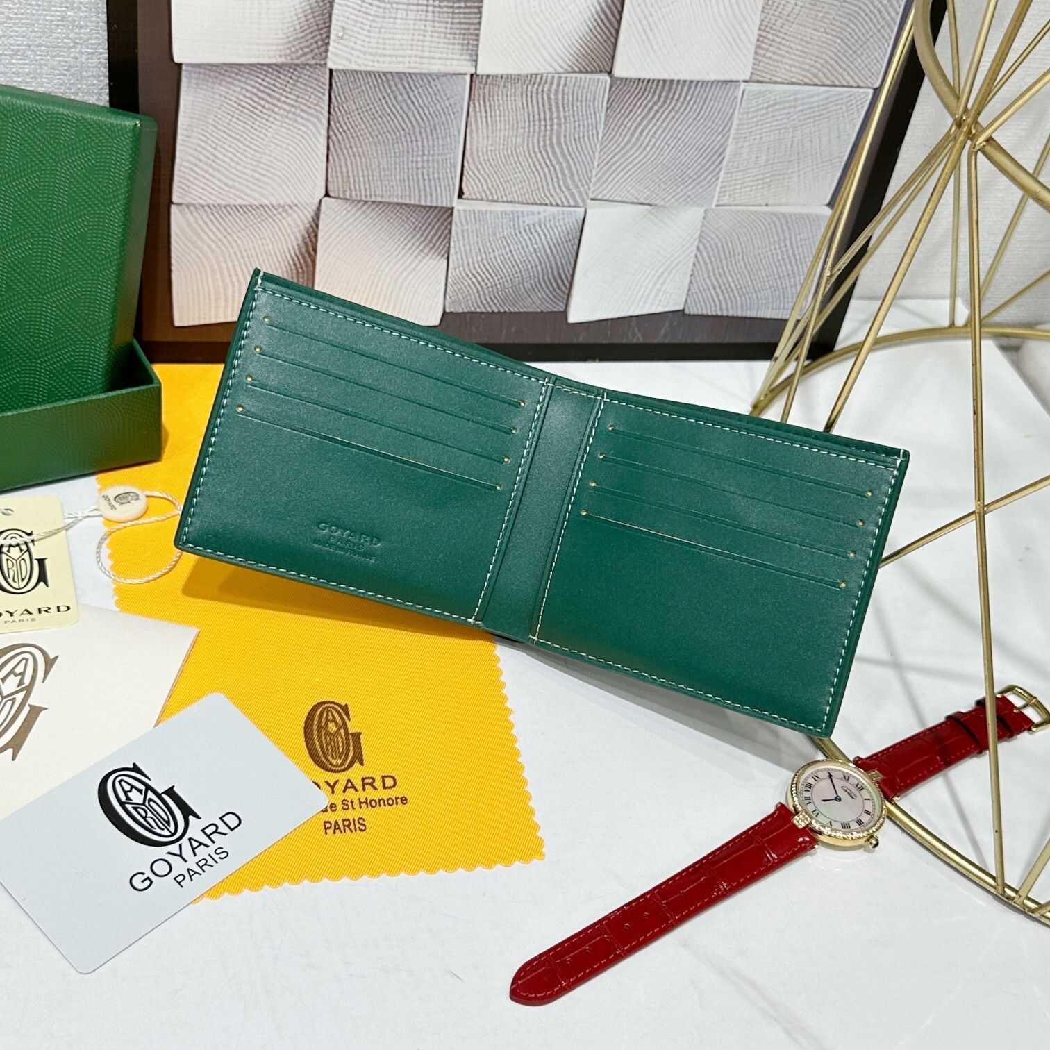 Green Monogram Bifold Wallet Q11 product view 6