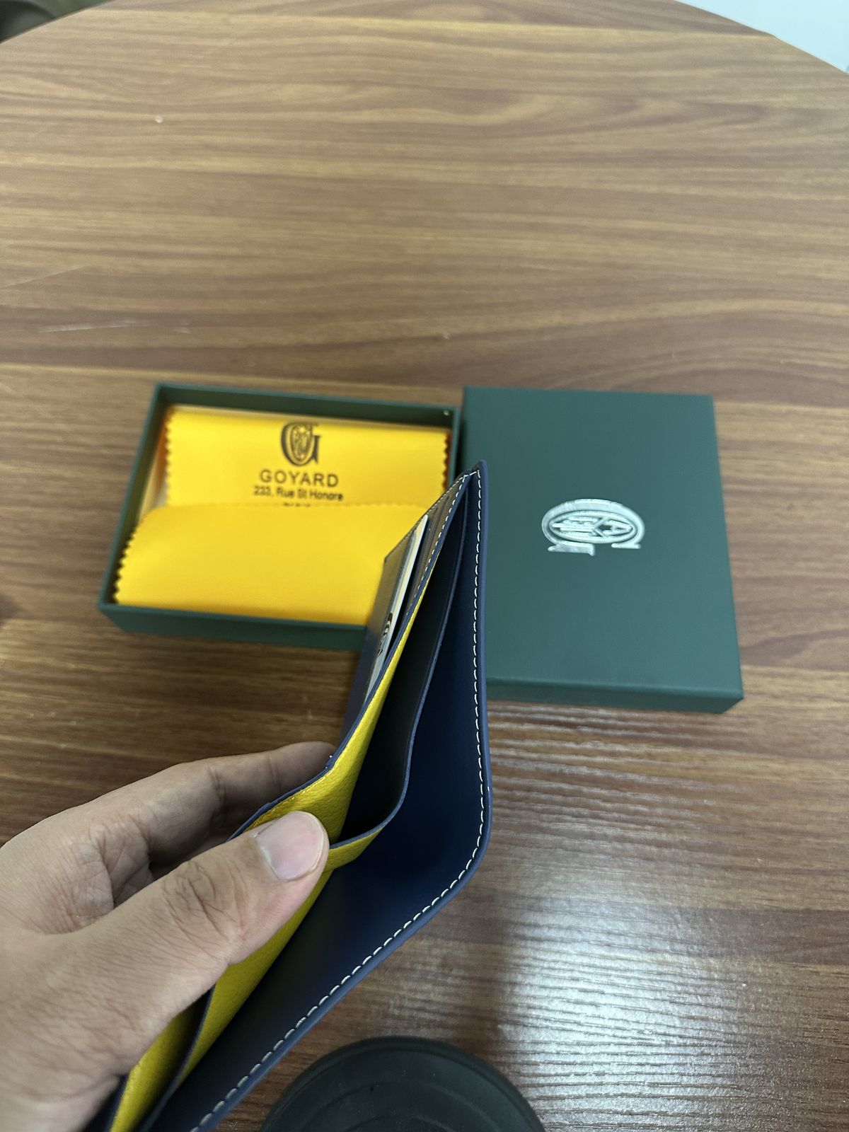 Navy Monogram Bifold Wallet K11 product view 2