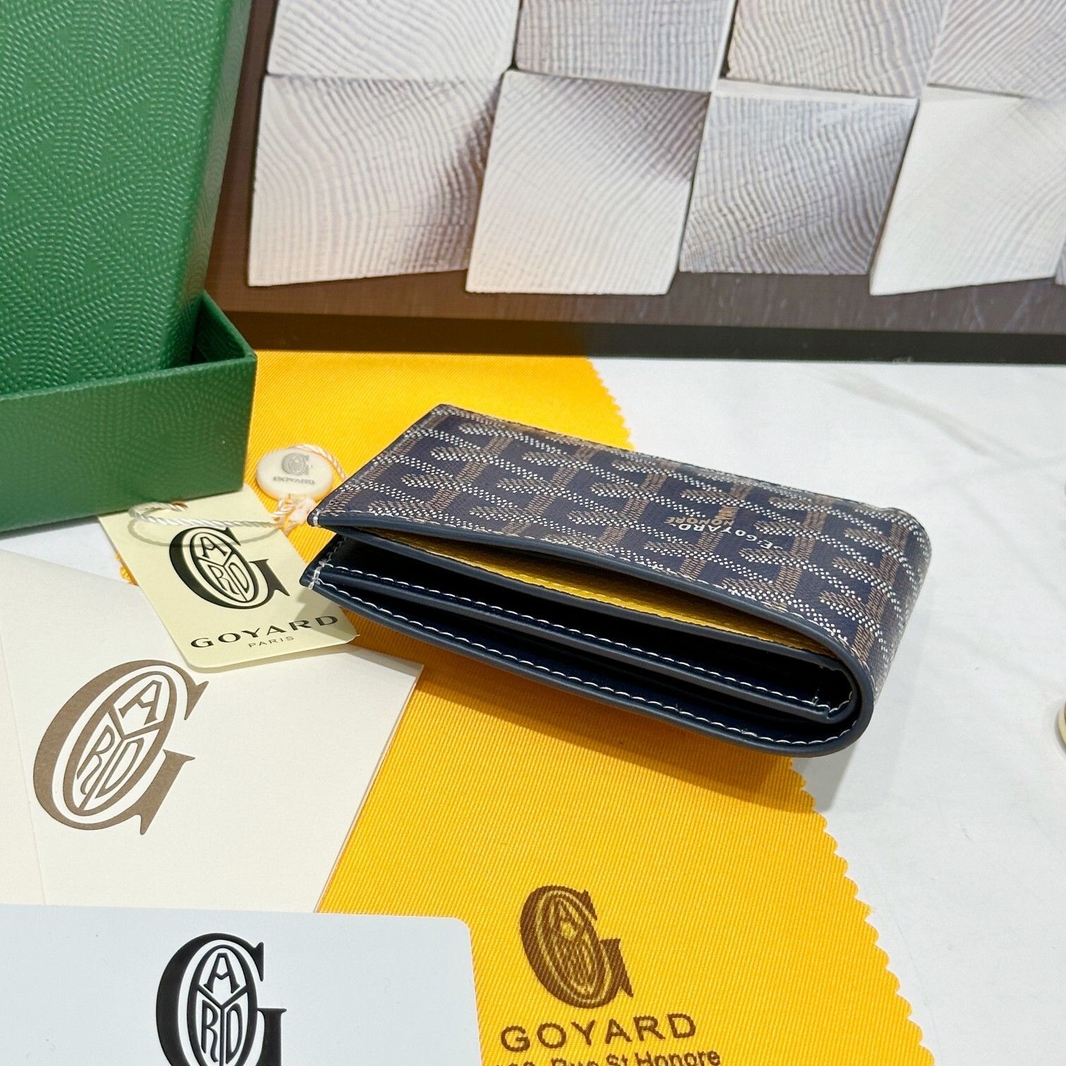 Navy Monogram Bifold Wallet Q12 product view 2