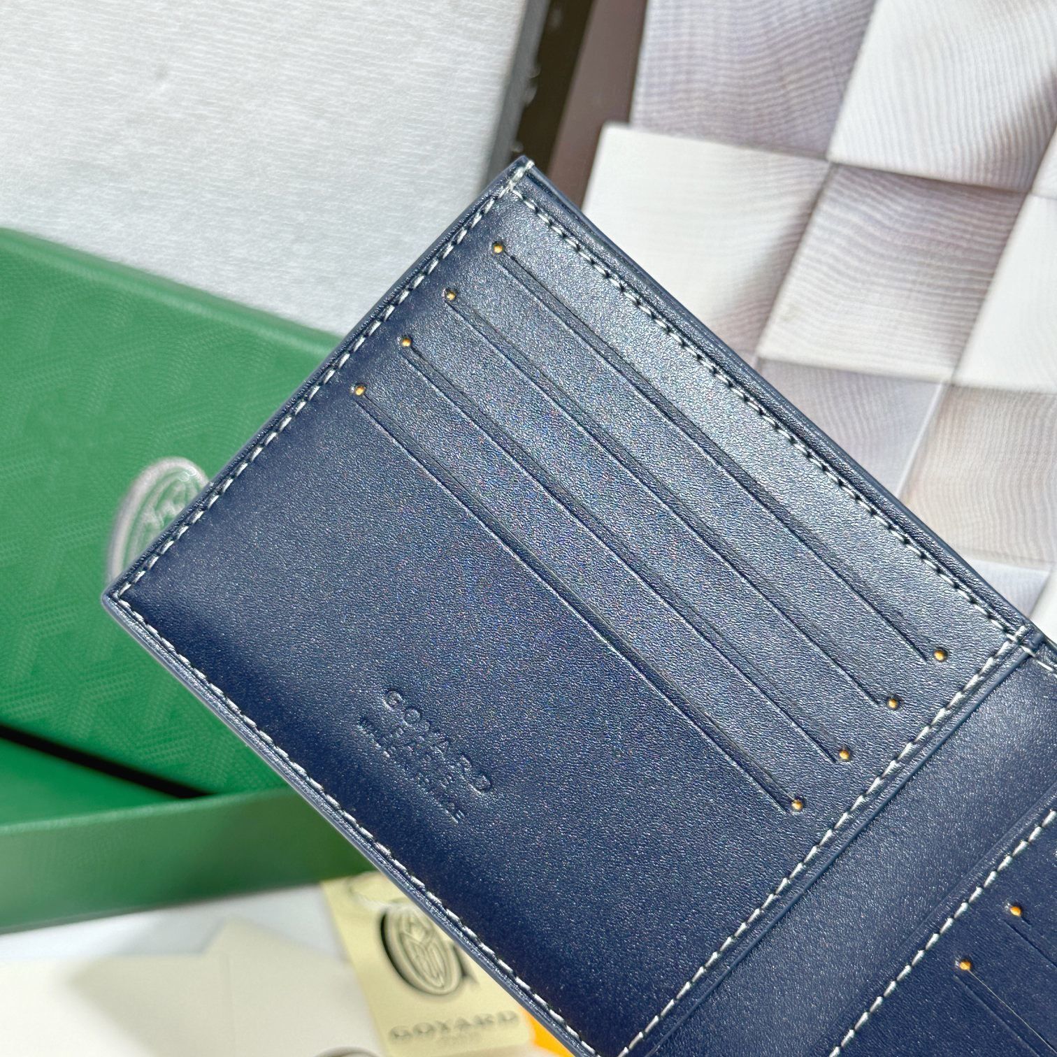 Navy Monogram Bifold Wallet Q12 product view 4