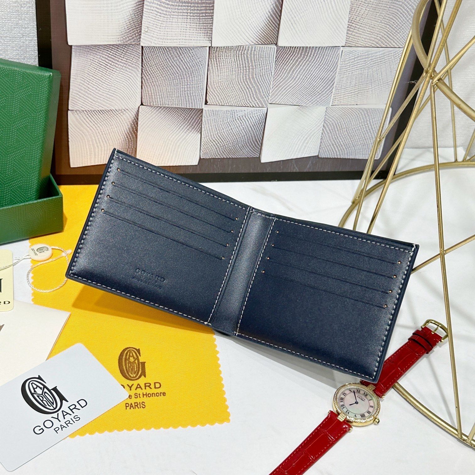 Navy Monogram Bifold Wallet Q12 product view 5