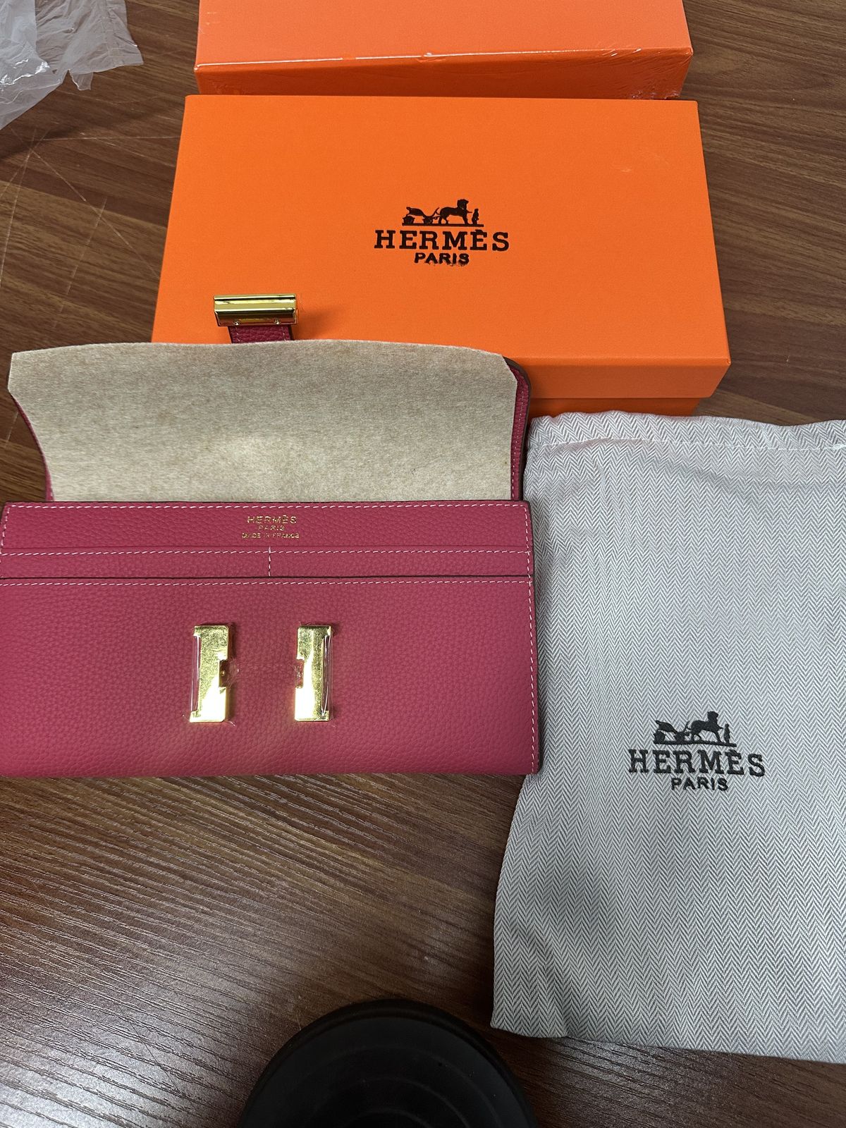 Pink H-Clasp Long Wallet K16 product view 2